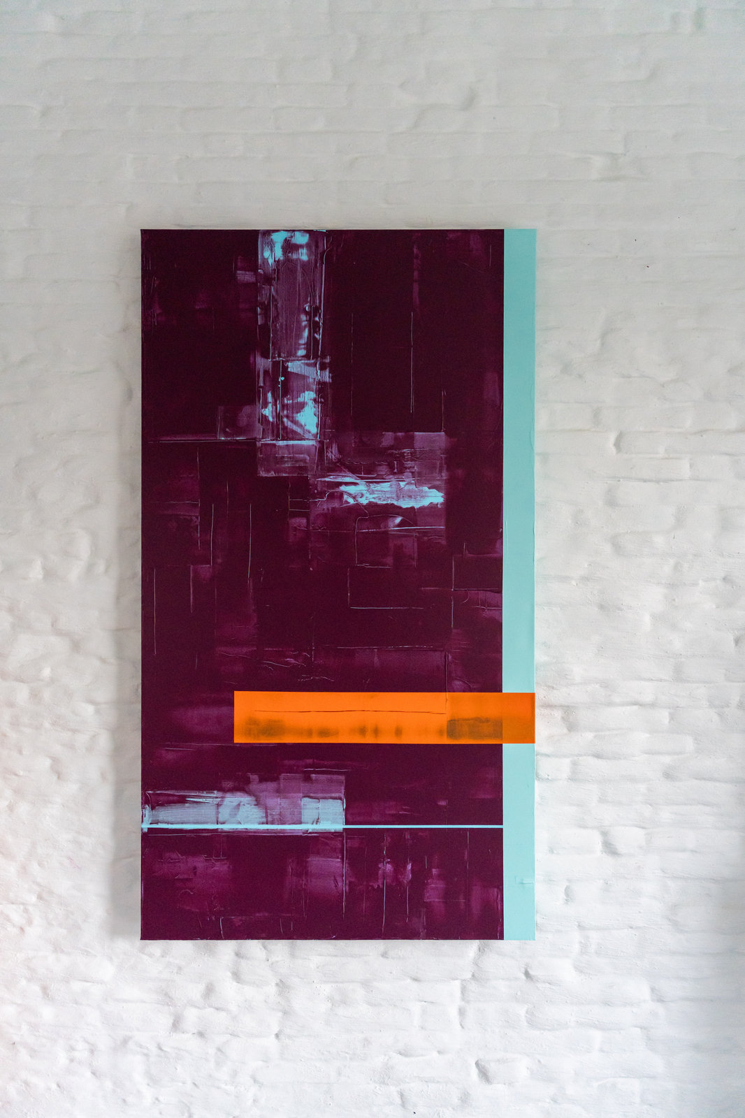 Onder de Lagen XX, schilderij van Alanis Blondeel, 100 × 180 cm